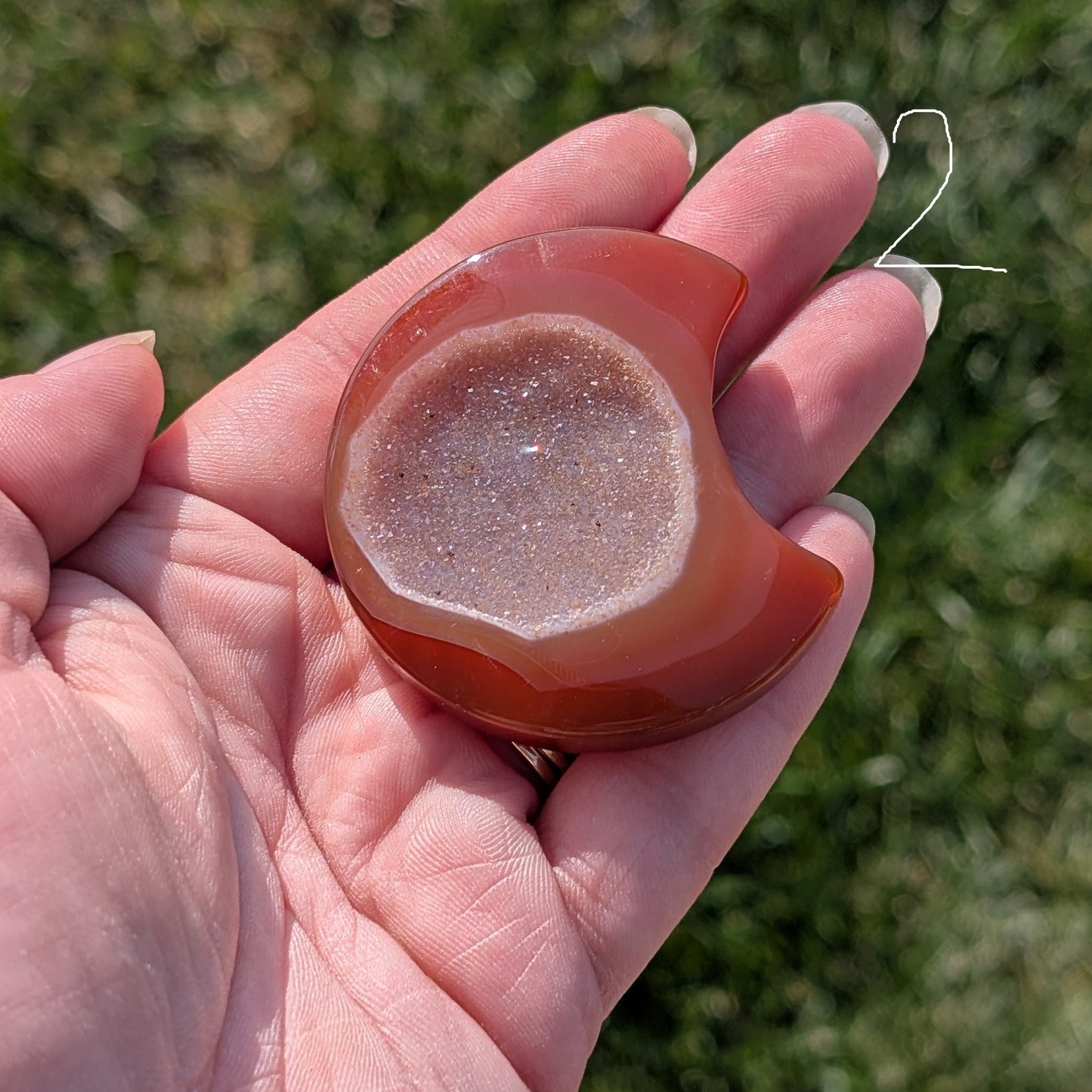 Carnelian (Agate druzy) - Lune