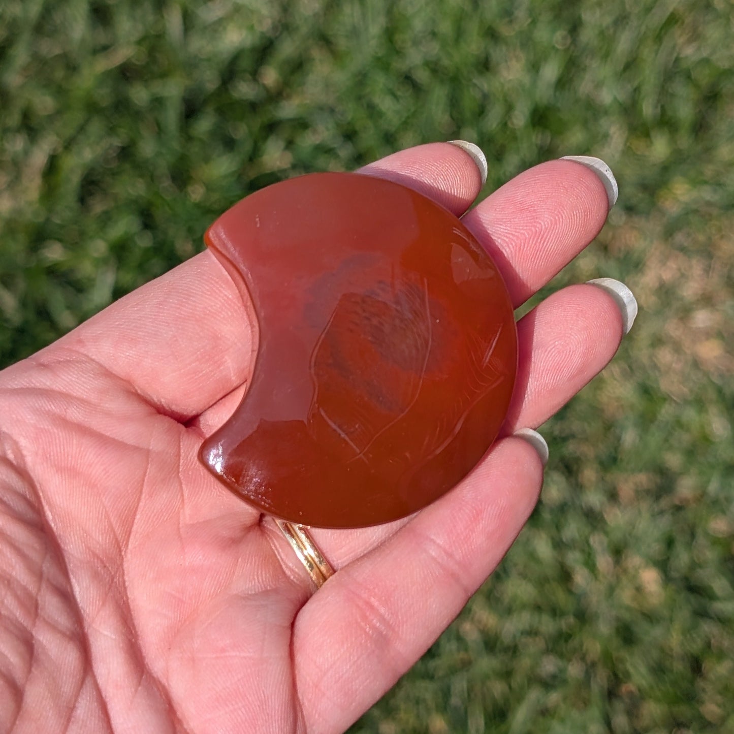 Carnelian (Agate druzy) - Lune