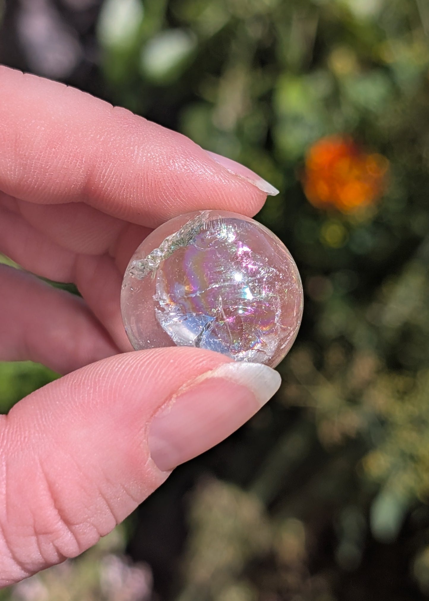 Quartz claire - mini sphère (avec support)