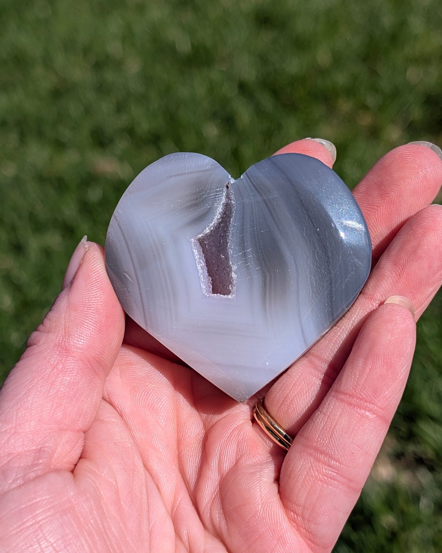 Agate druzy - coeur