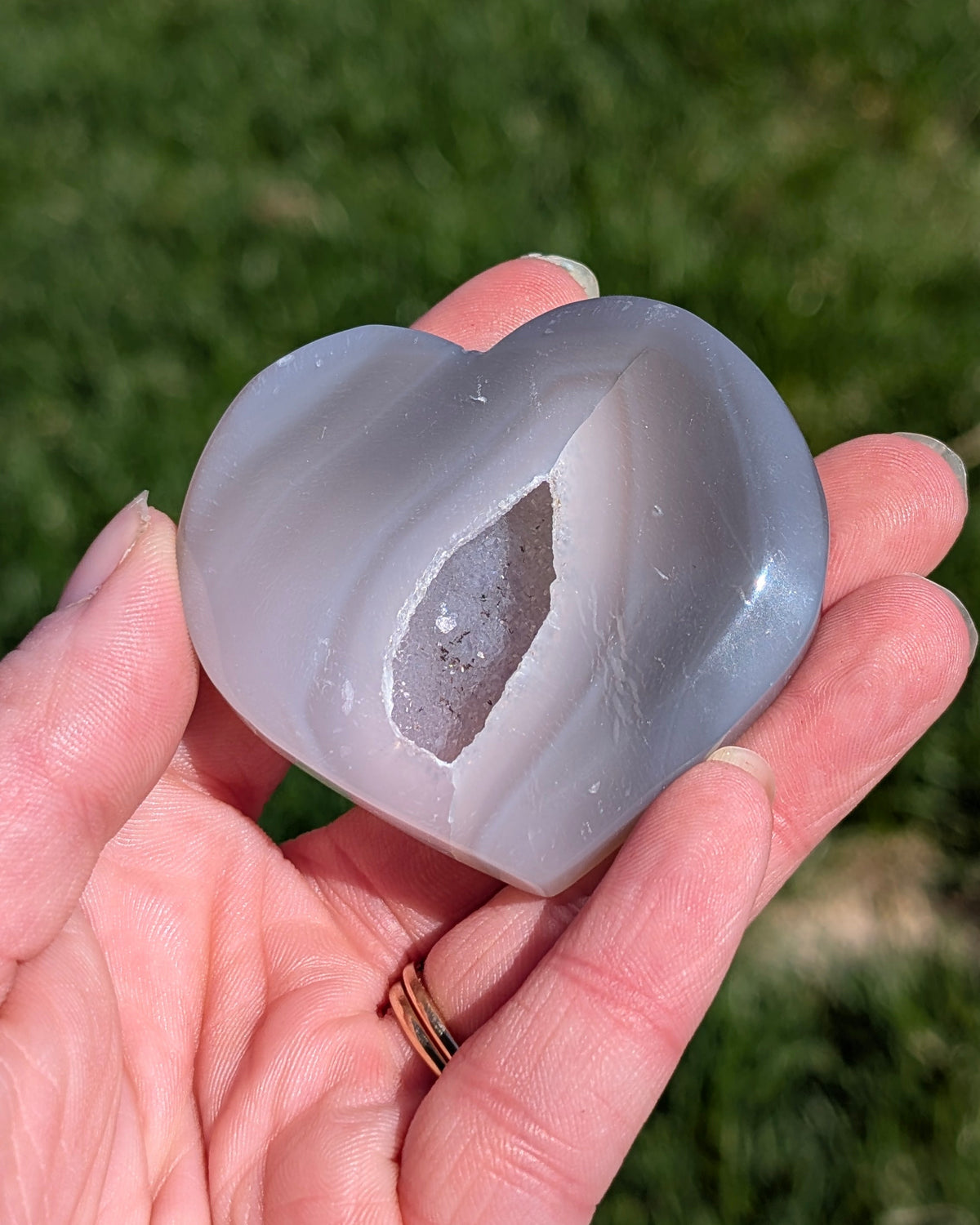 Agate druzy - coeur