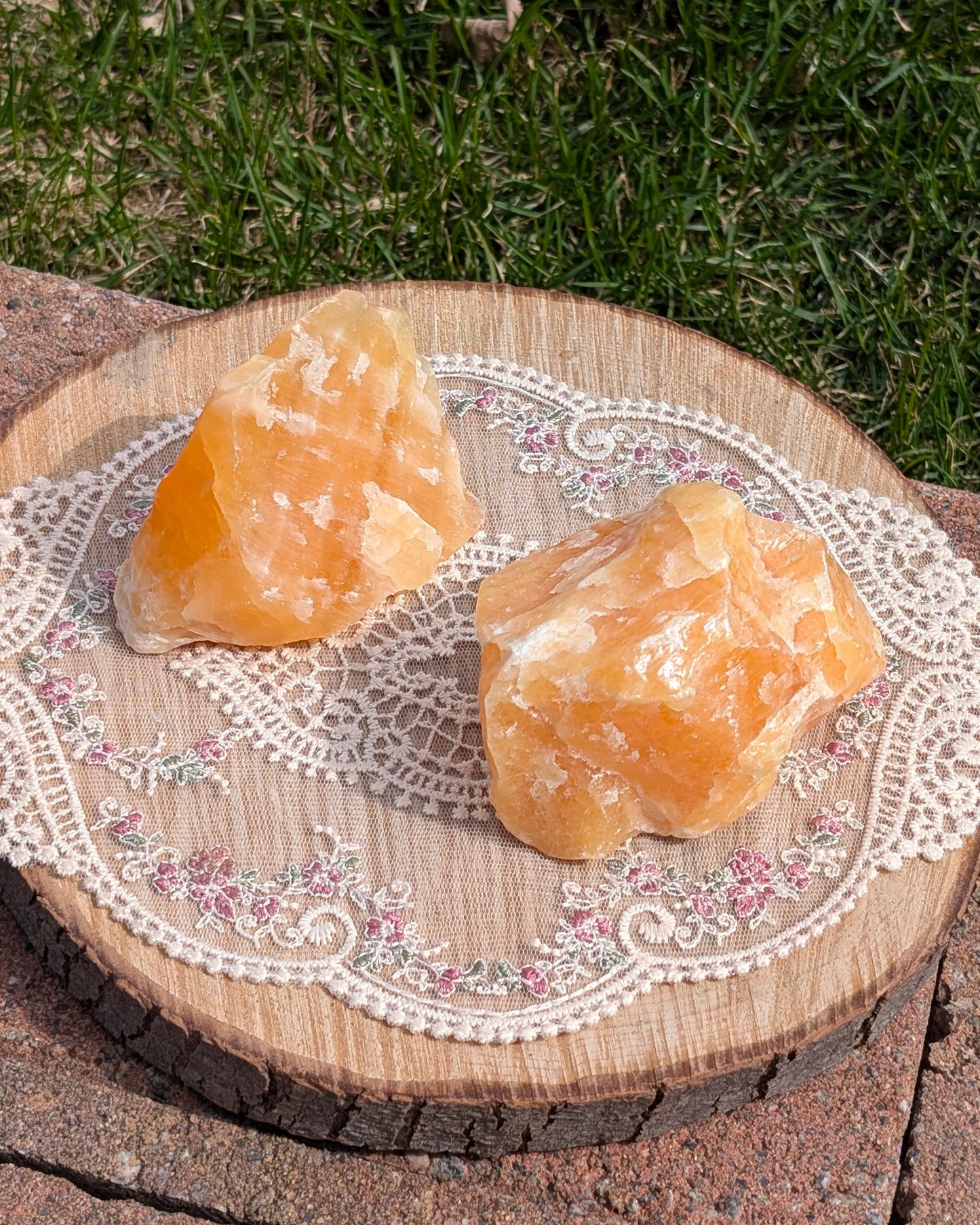 Calcite orange raw XXL