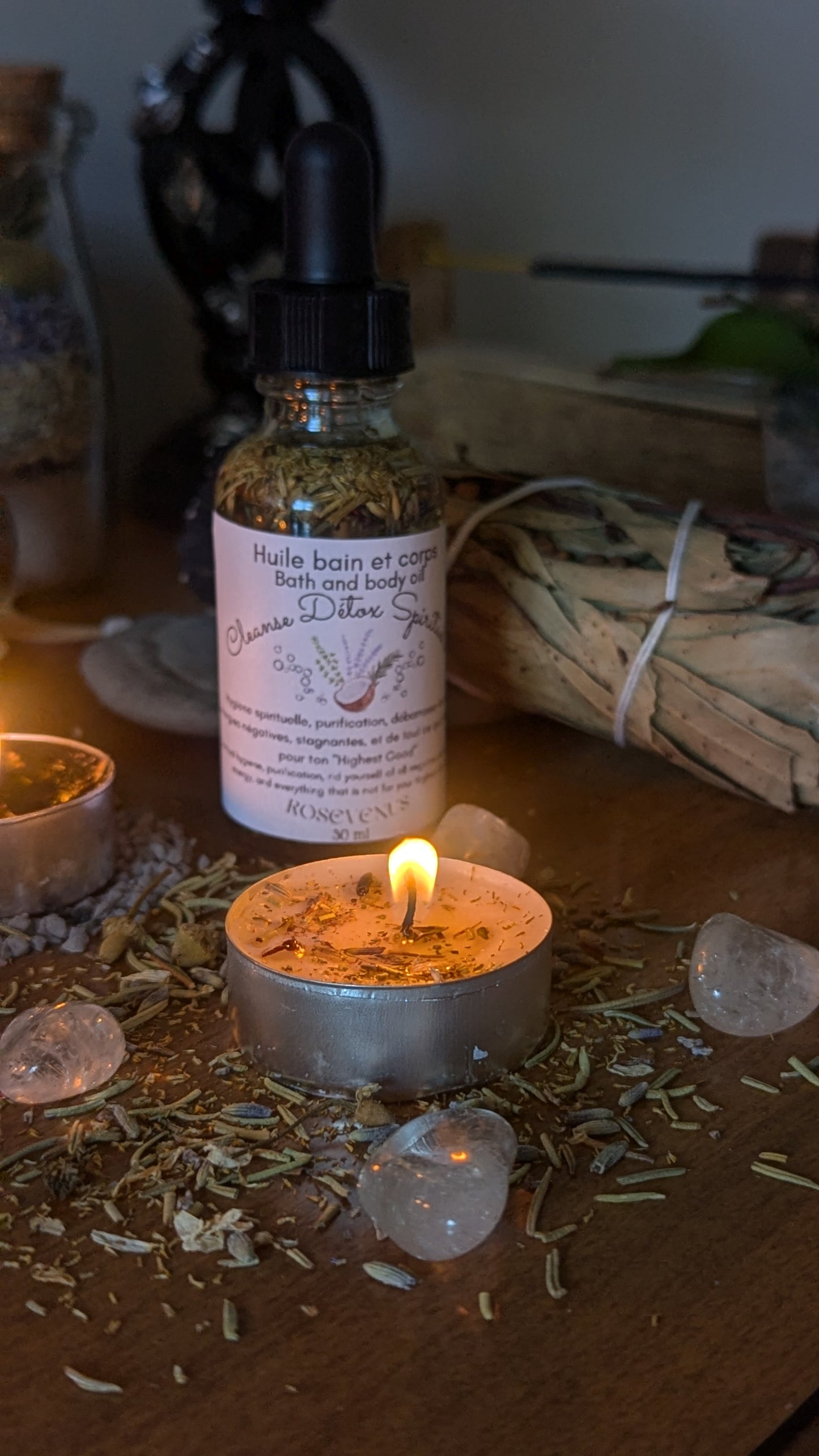 Huile bain et corps - Cleanse Détox spirituelle (Hygiène spirituelle, purification, débarrasse-toi des énergies négatives, stagnantes, et de tout ce qui n’est pas pour ton "Highest Good")