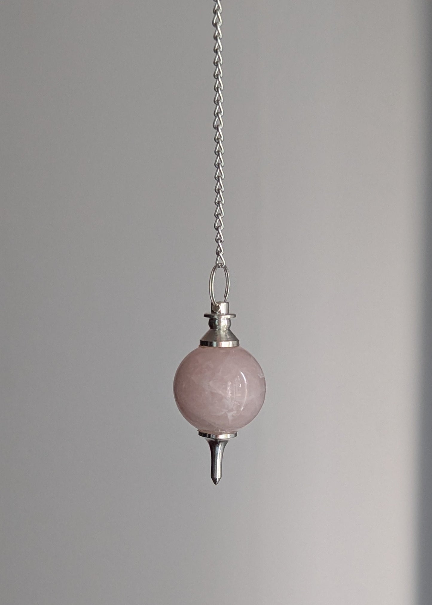 Pendule/ Pendulum Rose quartz rond et pointe