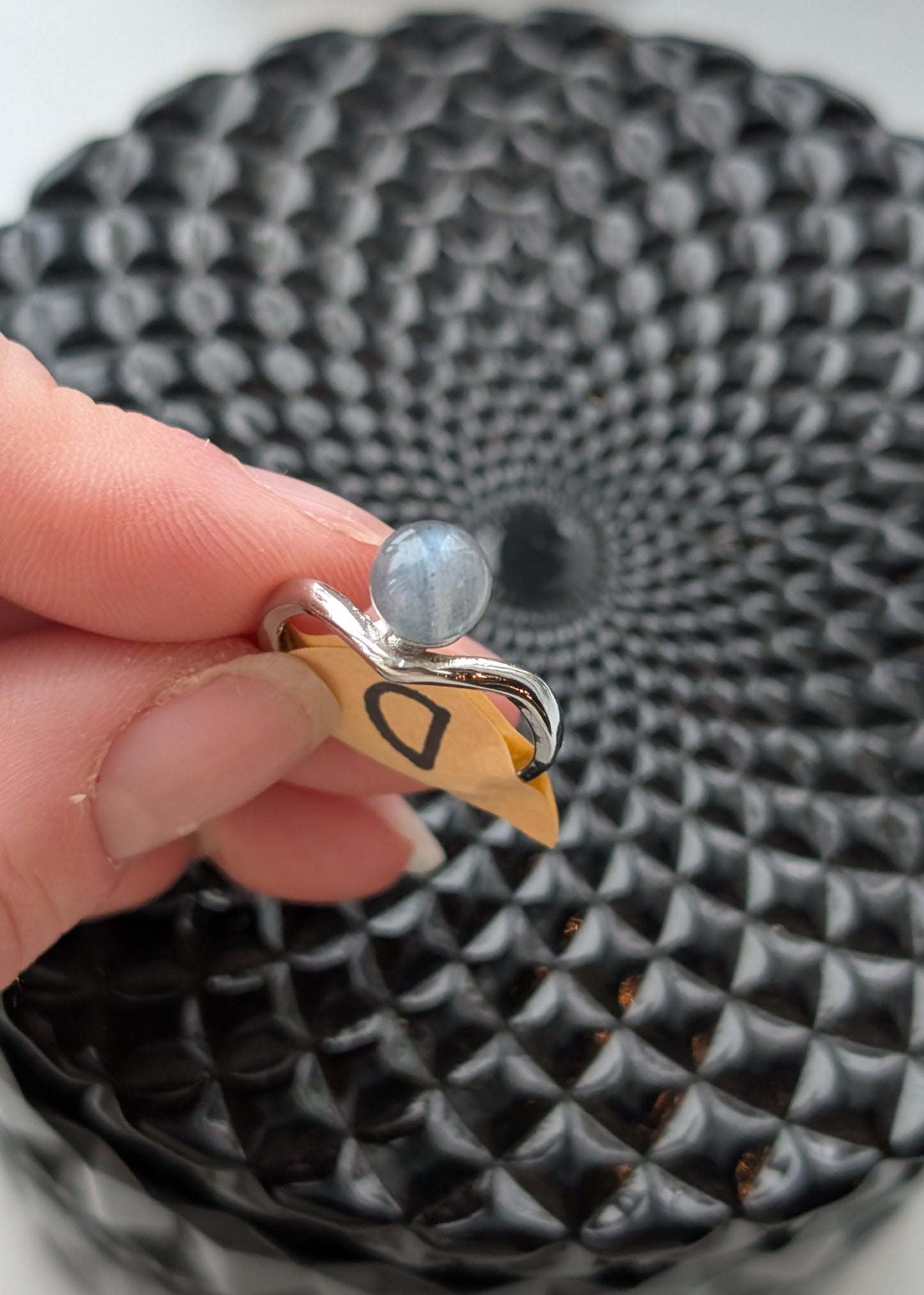 Bague ajustable en Labradorite