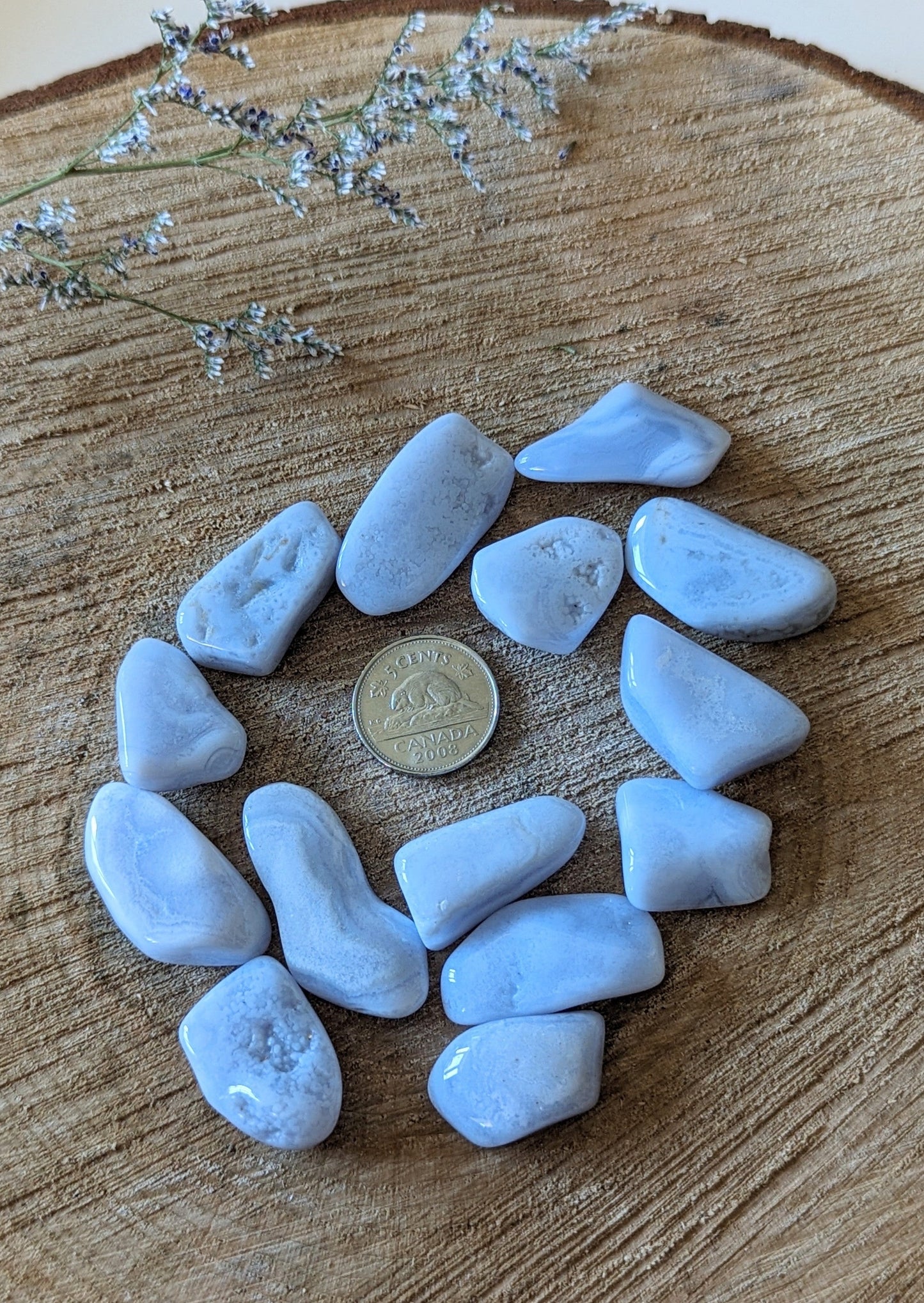Agate dentelle tumbled (blue lace agate)