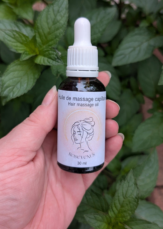 Huile de massage capillaire - Pousse de cheveux avec l'énergie d'Aphrodite