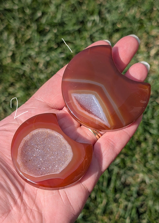 Carnelian (Agate druzy) - Lune