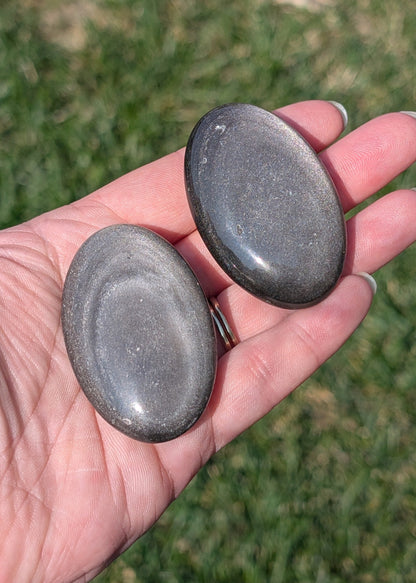 Obsidienne silver sheen - palm stone