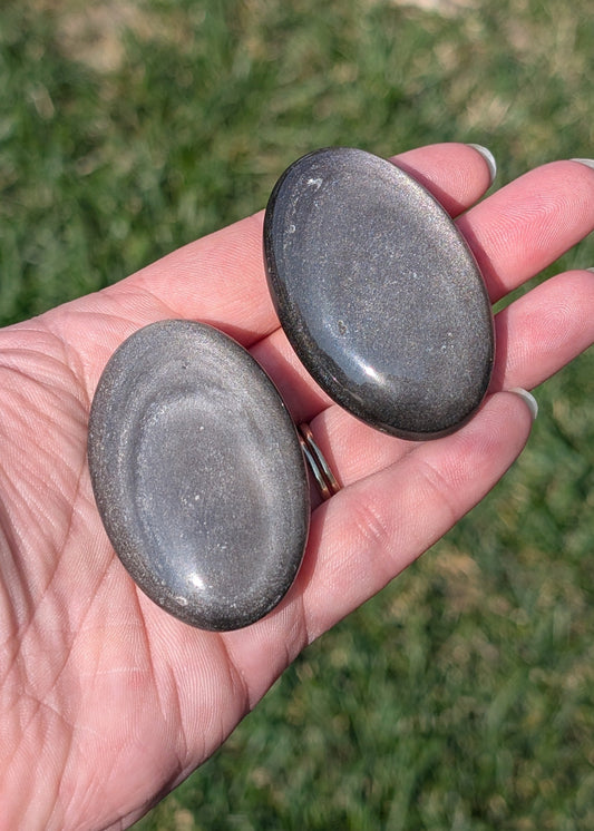 Obsidienne silver sheen - palm stone