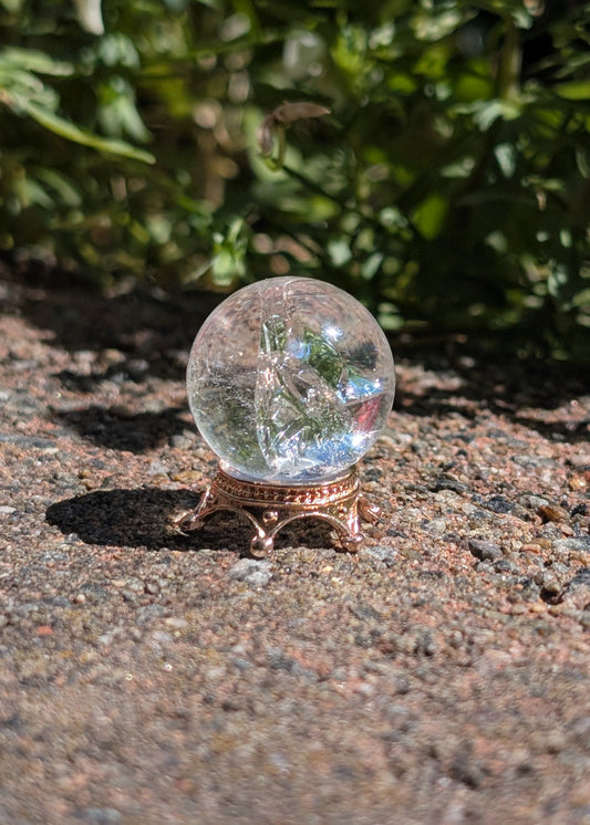 Quartz claire - mini sphère (avec support)