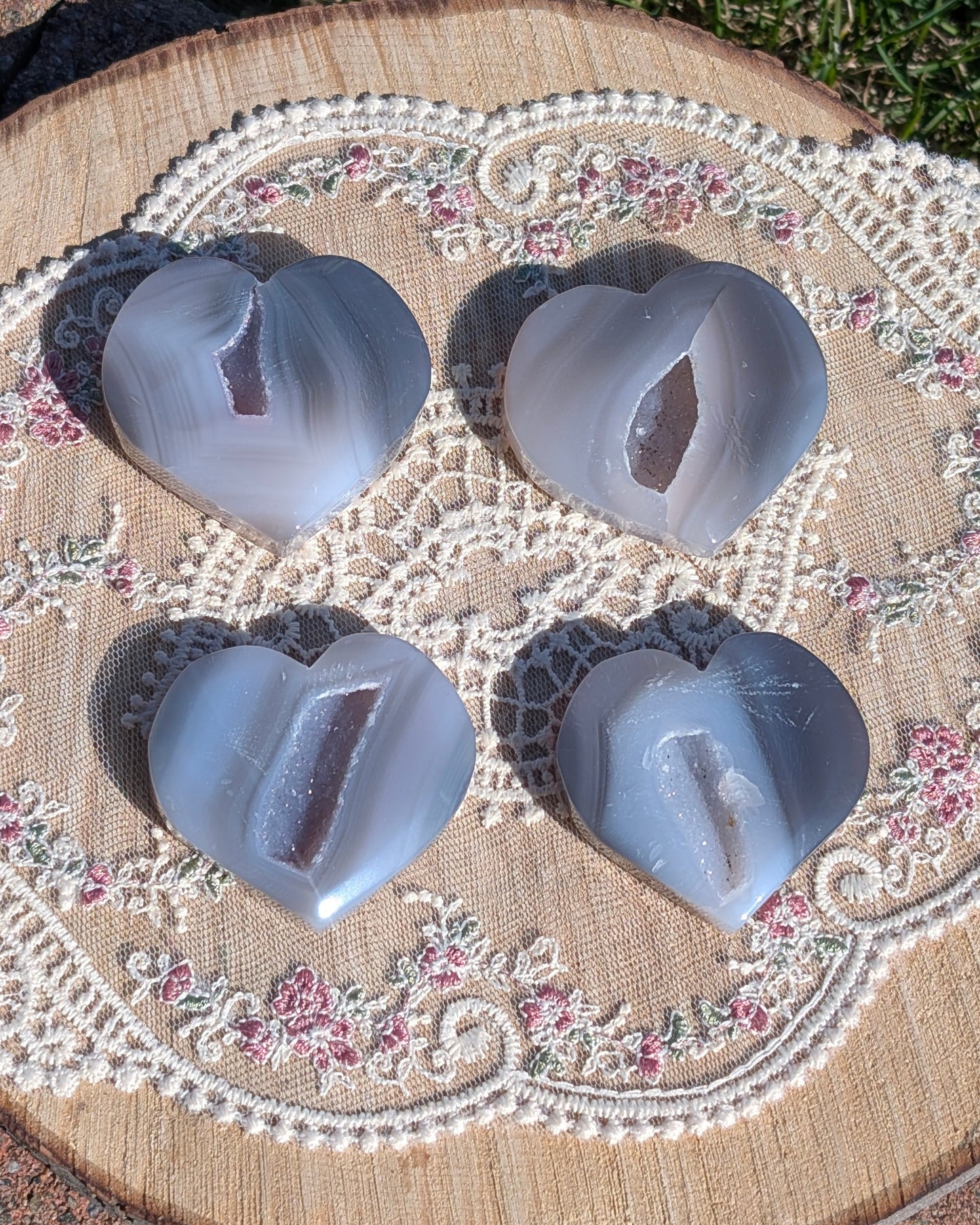 Agate druzy - coeur