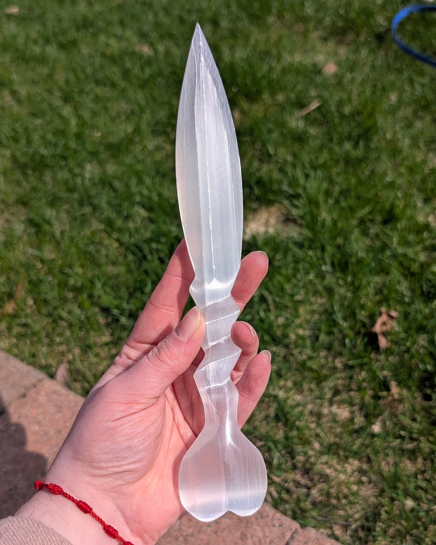 Sélénite (satin spar) couteau