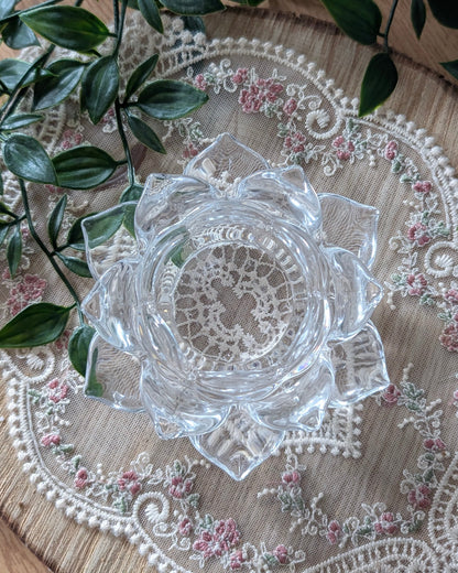 Bougeoir vintage lotus (Verre)