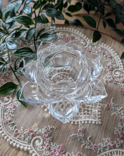 Bougeoir vintage lotus (Verre)