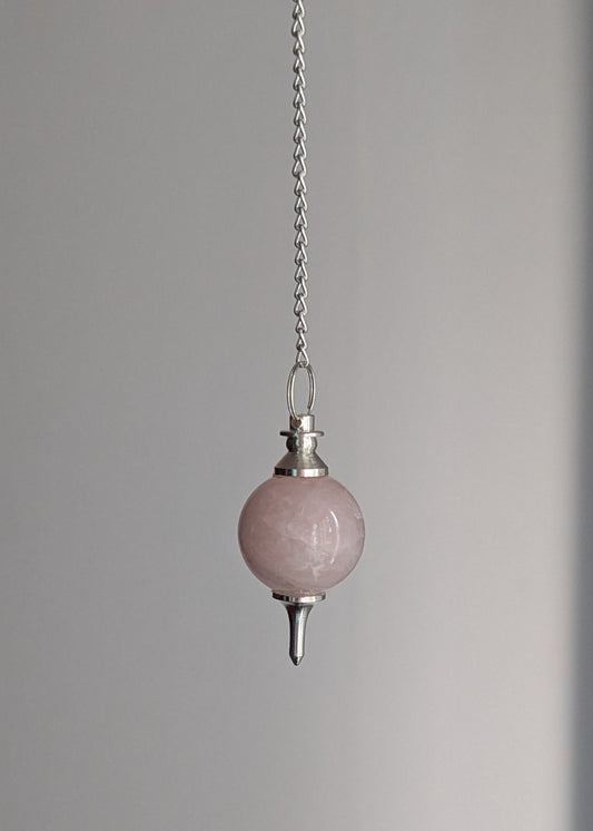 Pendule/ Pendulum Rose quartz rond et pointe