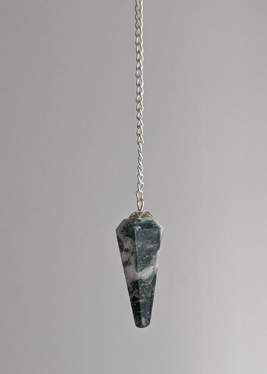 Pendule/ Pendulum Agate arbre à 6 facettes