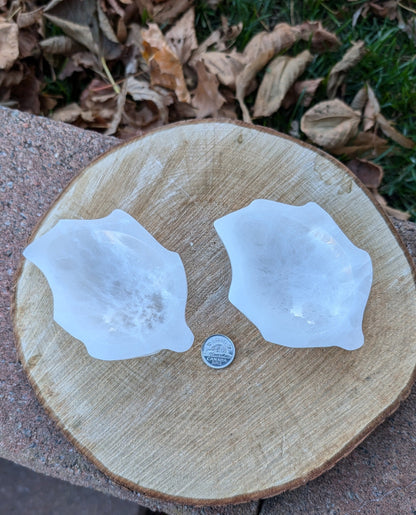 Bol en sélénite (satin spar) - feuille