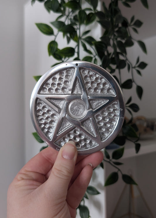 Porte encens pentacle en métal