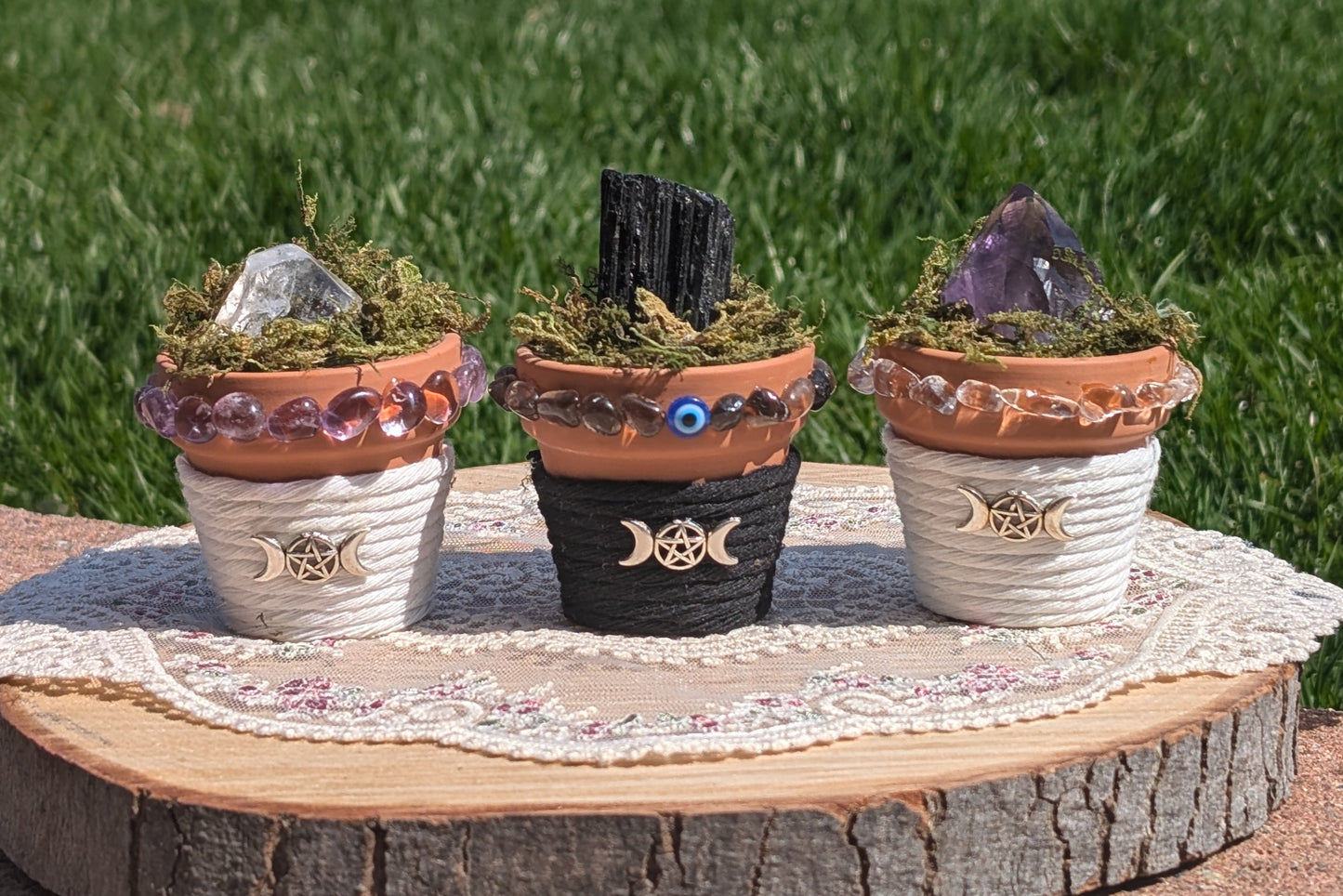 Jardinière de cristaux