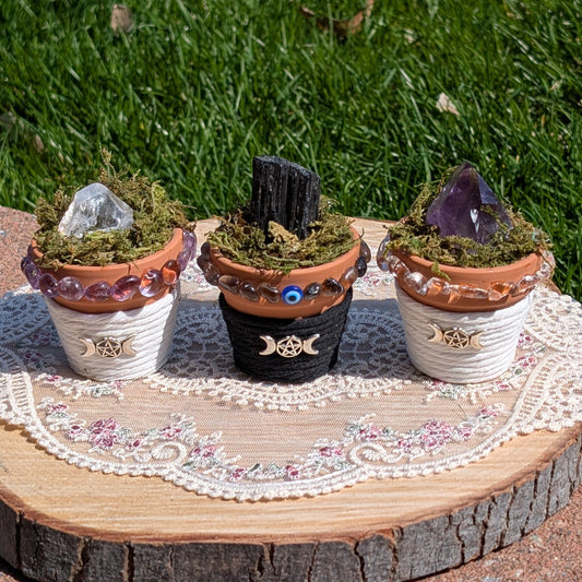 Jardinière de cristaux